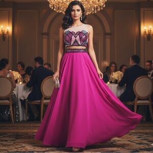 Versace 19.69 Abbigliamento Two-Piece Evening Gown